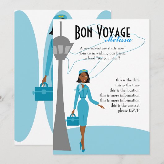 Bediende van een Fabulous Flight Kaart (Voorkant / Achterkant)