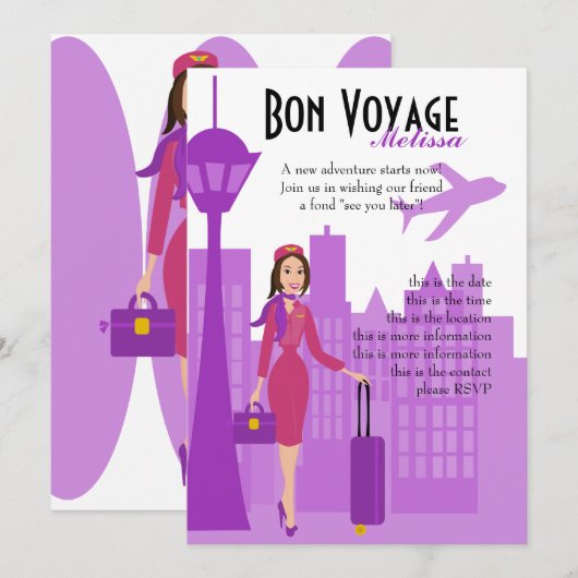 Bediende van een Fabulous Flight Kaart (Voorkant / Achterkant)