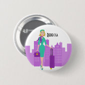 Bediende van een Fabulous Flight Ronde Button 5,7 Cm (Voorkant /achterkant)