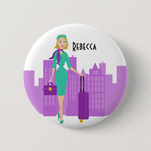 Bediende van een Fabulous Flight Ronde Button 5,7 Cm