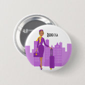 Bediende van een Fabulous Flight Ronde Button 5,7 Cm (Voorkant /achterkant)