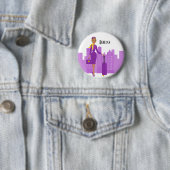 Bediende van een Fabulous Flight Ronde Button 5,7 Cm (In situ)