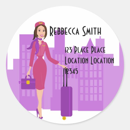 Bediende van een Fabulous Flight Ronde Sticker (Voorkant)