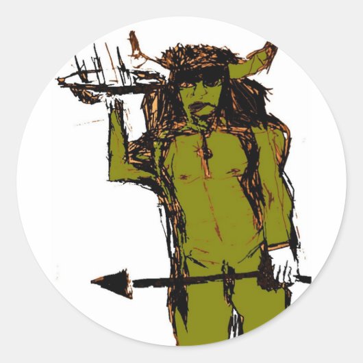 BEDIENDE VAN KRIJGERS RONDE STICKER (Voorkant)