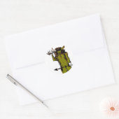 BEDIENDE VAN KRIJGERS RONDE STICKER (Envelop)