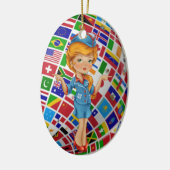 Bediende vlucht - SRF Keramisch Ornament (Links)