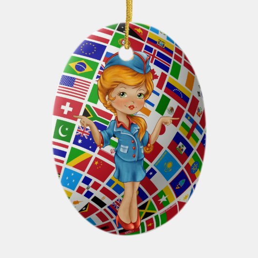 Bediende vlucht - SRF Keramisch Ornament (Voorkant)