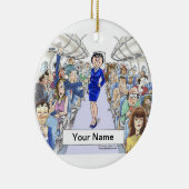 Bediende vlucht - Vrouw Keramisch Ornament (Rechts)