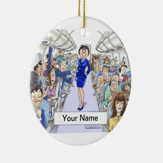 Bediende vlucht - Vrouw Keramisch Ornament (Rechts)