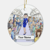 Bediende vlucht - Vrouw Keramisch Ornament (Links)