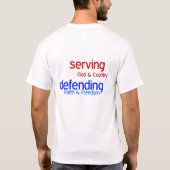 Bedienen en verdedigen t-shirt (Achterkant)