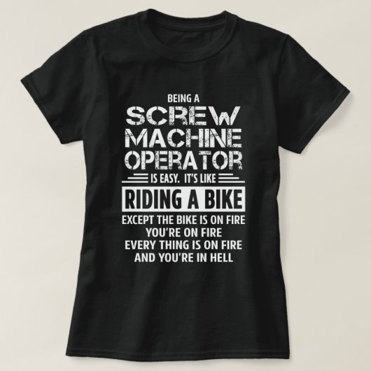 bediener van schroefmachine t-shirt (Design voorkant)