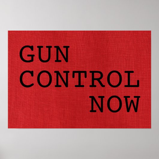 Bediening van pistool nu op rode linnen foto-demon poster (Voorkant)