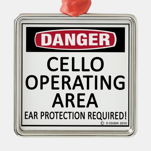 Bedieningsgebied Cello Metalen Ornament (Voorkant)