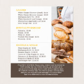 Bedieningsmenu voor bakkersen met bruin geelbruin  visitekaartje (Binnenkant ongevouwen)