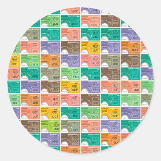 Bedieningsorgaan treinkaartjes ronde sticker (Voorkant)