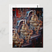 Bedieningsorganen van een briefkaart van stoomloco (Voorkant / Achterkant)