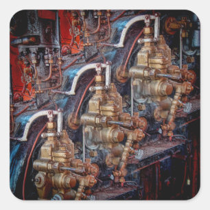 Bedieningsorganen van een sticker van stoomlocomot