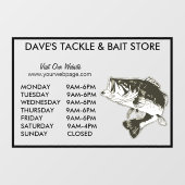 Bedieningstijden van de achterkant of van de slag  raamsticker (Vel)