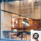 Bedieningstijden van de achterkant of van de slag  raamsticker (Cafe Raam)