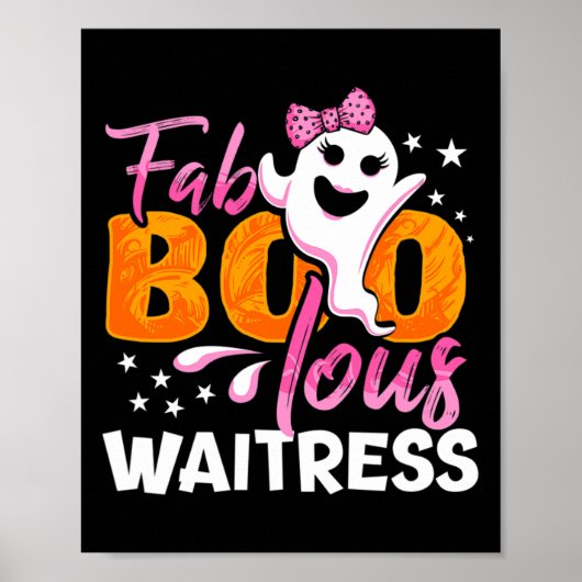 Bedienster Halloween Vrouwen Fab Boo Lous Poster (Voorkant)