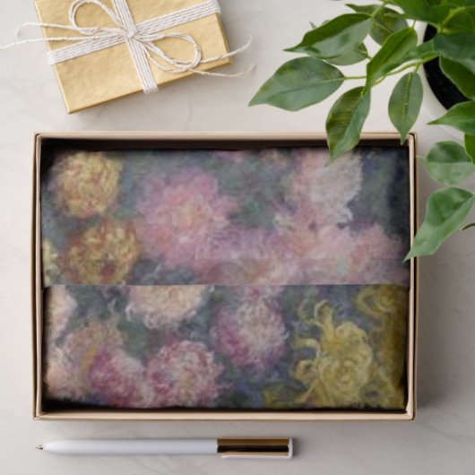 Bedje van Chrysanthema van Claude Monet Tissuepapier (Geschenk)