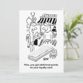 Bedje van de nagels op een Bazaar Cartoon Feestdagenkaart (Staand voorkant)