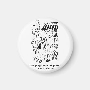 Bedje van de nagels op een Bazaar Cartoon Magneet