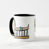 Bedje van nagels mok (Voorkant links)