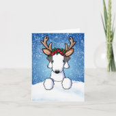 Bedlington Reindeer Holiday Kaart (Voorkant)