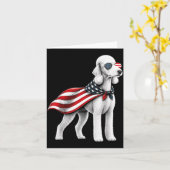 Bedlington Terrier 4 juli Amerikaanse vlag Kaart (Gele Bloem)