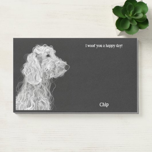 Bedlington Terrier Abstract Art Hondennaam Post-it® Notes (Kantoor)