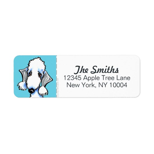 Bedlington Terrier Blue Block Etiket (Voorkant)