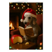Bedlington Terrier 'Cheese Tax' Christmas card (Voorkant)