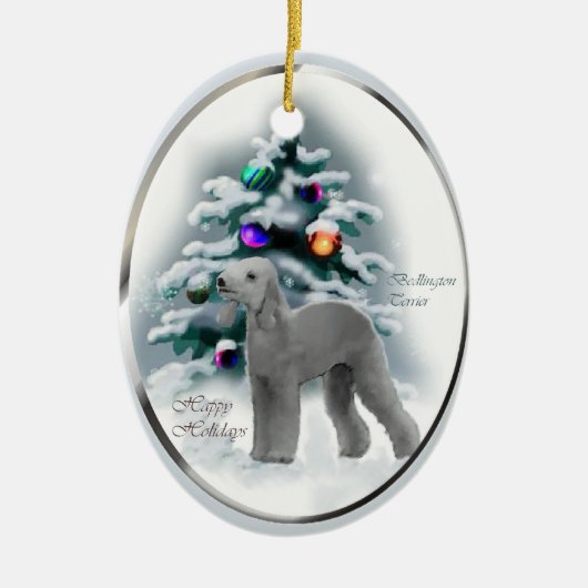 Bedlington Terrier Christmas Gifts Ornament (Voorkant)