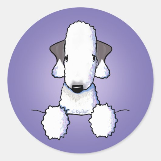Bedlington Terrier Classic Round Sticker (Voorkant)