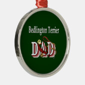 Bedlington Terrier Dad Metalen Ornament (Rechts)