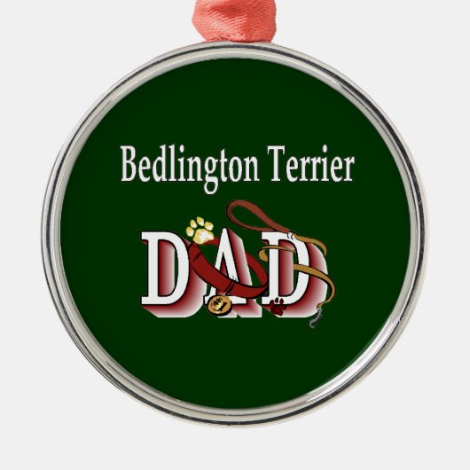 Bedlington Terrier Dad Metalen Ornament (Voorkant)