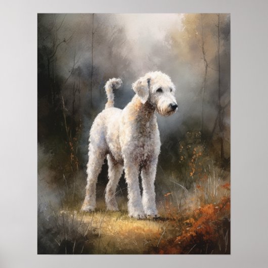 Bedlington Terrier Dog Art Print Poster (Voorkant)
