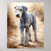 Bedlington Terrier Dog Art Print Poster (Voorkant)