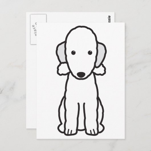 Bedlington Terrier Dog Cartoon Briefkaart (Voorkant / Achterkant)