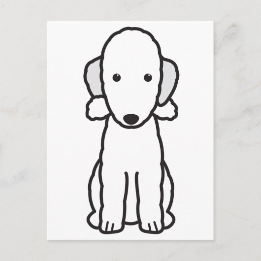 Bedlington Terrier Dog Cartoon Briefkaart (Voorkant)
