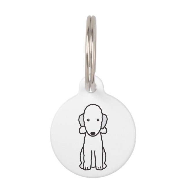 Bedlington Terrier Dog Cartoon Huisdierpenning (Voorkant)