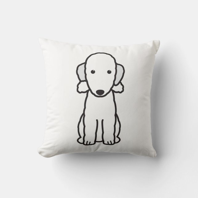 Bedlington Terrier Dog Cartoon Kussen (Voorkant)