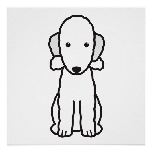 Bedlington Terrier Dog Cartoon Poster (Voorkant)