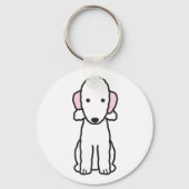 Bedlington Terrier Dog Cartoon Sleutelhanger (Voorkant)