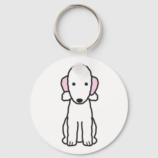 Bedlington Terrier Dog Cartoon Sleutelhanger (Voorkant)
