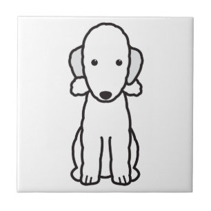 Bedlington Terrier Dog Cartoon Tegeltje