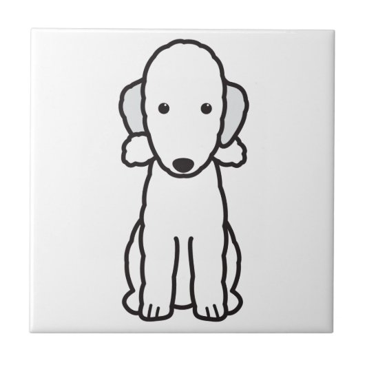 Bedlington Terrier Dog Cartoon Tegeltje (Voorkant)