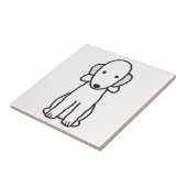 Bedlington Terrier Dog Cartoon Tegeltje (Zijkant)